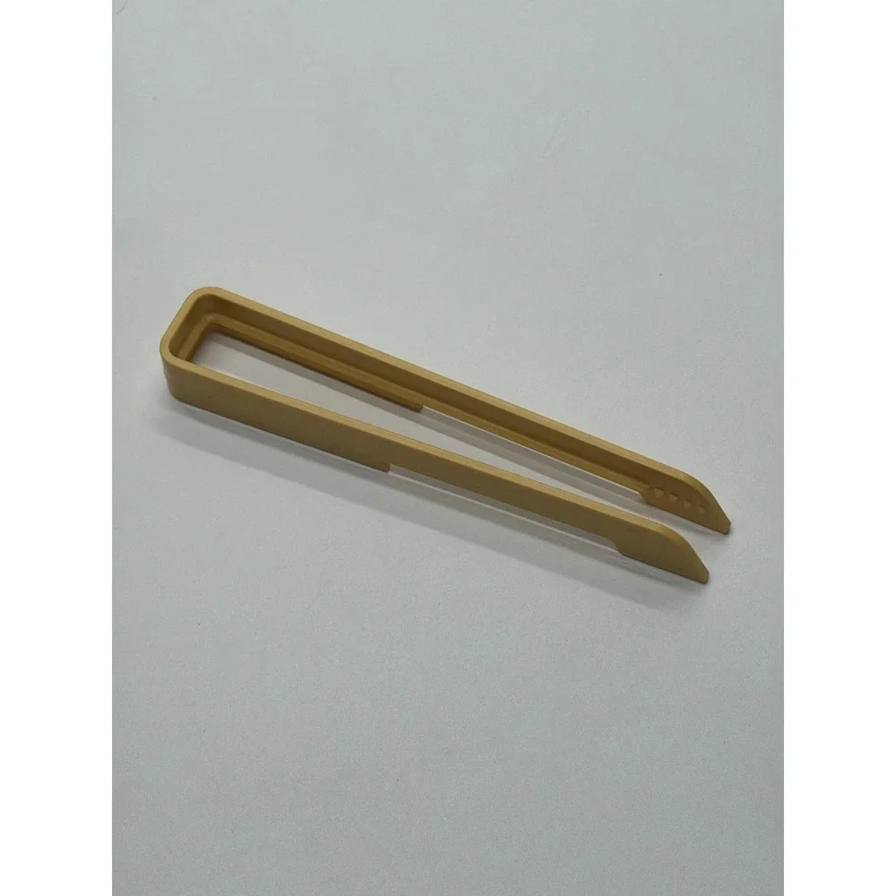 Vintage Tupperware Harvest Gold Serving Tongs Model 1299-22 Retro Tan Plastic